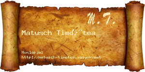 Matusch Timótea névjegykártya